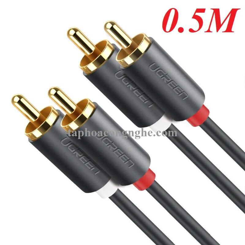 Ugreen 50285 0.5M màu Đen Cáp âm thanh Bông sen 2 ra 2 dương AV104 30050285